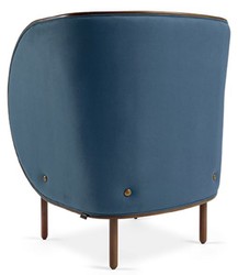Casa Padrino designer velvet armchair blue / brown 90 x 92 x H. 106 cm - Hotel Lounge Chair - Hotel Furniture - Designer Furniture - Luxury Quality