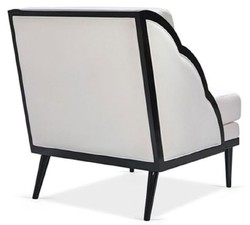 Casa Padrino Luxury Art Deco Velvet Armchair White / Black 79 x 99 x H. 92 cm - Hotel Lounge Chair - Hotel Furniture - Luxury Furniture - Luxury Quality