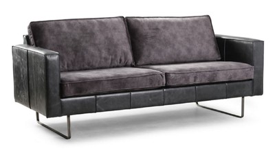 Casa Padrino luxury leather 2 seater sofa vintage gray 170 x 90 x H. 85 cm - Genuine leather living room sofa - Living room furniture - Luxury Collection

