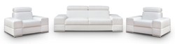 Casa Padrino fauteuil de salon blanc / argent 114 x 97 x H. 78-95 cm - Fauteuil moderne avec appui-tête réglable - Mobilier de salon moderne