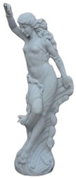 Casa Padrino Luxury Art Nouveau Marble Sculpture Lady White - Garden Decoration Figure - Terrace Decoration Figure - Baroque & Art Nouveau Garden Decoration