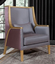 Casa Padrino poltrona da soggiorno barocco di lusso rosa / argento / viola / oro - Poltrona in stile barocco fatta a mano con motivo elegante - Mobili da soggiorno barocco
