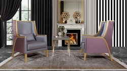 Casa Padrino poltrona da soggiorno barocco di lusso rosa / argento / viola / oro - Poltrona in stile barocco fatta a mano con motivo elegante - Mobili da soggiorno barocco
