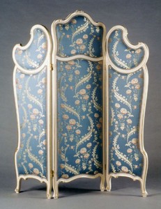 Faltbarer Luxus Barock Raumteiler Blau Mehrfarbig Weiß Gold Foldable Luxury Baroque Room Divider Blue Multicolored White Gold