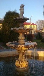 Casa Padrino Fontaine Art Nouveau Gris Ø 100 x H. 190 cm - Magnifique Fontaine de Jardin - Fontaine de Décoration de Jardin - Accessoires de Décoration de Jardin Baroque & Art Nouveau