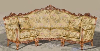 Casa Padrino luxury baroque sofa beige / multicolored / brown - Curved living room sofa with elegant floral pattern - Baroque Living Room & Hotel Furniture - Luxury Quality - Made in Italy Casa Padrino luxury baroque sofa beige / multicolored / brown - Curved living room sofa with elegant floral pattern - Baroque Living Room & Hotel Furniture - Luxury Quality - Made in Italy