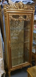 Casa Padrino vitrine baroque or / marron - Armoire baroque avec porte vitrée - Meuble de salon baroque - Noble & Magnifique
