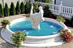 Casa Padrino Art Nouveau gargoyle sculpture woman on shell white / gray 111 x 80 x H. 192 cm - Magnificent garden fountain gargoyle figure - Baroque & Art Nouveau Garden Decoration Accessories