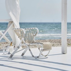 Luxus Designer Garten Terrassen Lounge Sessel Weiß Grau Luxury Designer Garden Patio Lounge Chair White Gray