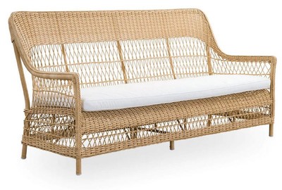 Luxus Outdoor Garten Terrassen Sofa Naturfarben Weiß Luxury Outdoor Garden Patio Sofa Natural White