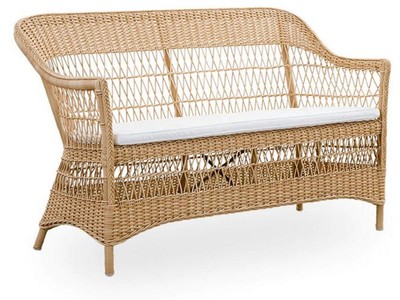Luxus Outdoor Garten Terrassen Sofa Naturfarben Weiß Luxury Outdoor Garden Patio Sofa Natural White