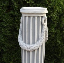 Barock Garten Terrassen Deko Stein Säule Weiß Grau Baroque Garden Terrace Deco Stone Column White Gray