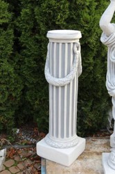 Barock Garten Terrassen Deko Stein Säule Weiß Grau Baroque Garden Terrace Deco Stone Column White Gray