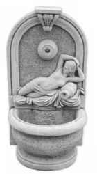 Casa Padrino Art Nouveau wall fountain woman with jug gray H. 110 cm - Elegant Garden Fountain - Garden decoration stone fountain - Baroque & Art Nouveau Garden Decoration Accessories
