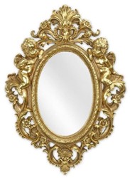 Casa Padrino specchio barocco oro 35,1 x A. 48,8 cm - Specchio da parete in stile antico - Specchio del soggiorno - Specchio dell'armadio - Mobili barocchi