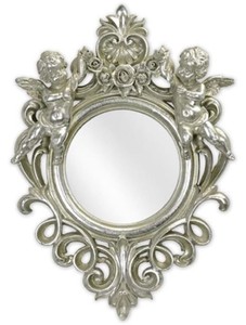 Barock Antik Stil Spiegel Wandspiegel Silber Baroque Antique Style Mirror Wall Mirror Silver