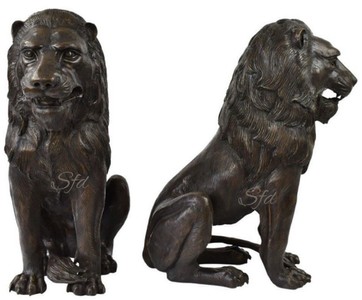 Casa Padrino Luxus Bronze Deko Skulpturen Löwen Bronzefarben 28 x 58 x H. 75 cm - Bronze Deko Figuren - Luxus Hotel & Restaurant Deko Accessoires