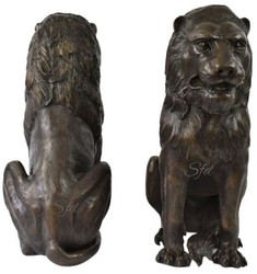 Casa Padrino sculptures de décoration en bronze de luxe lions 28 x 58 x H. 75 cm - Figurines de décoration en bronze - Accessoires de Décoration d'Hôtel & Restaurant de Luxe