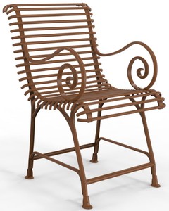 Casa Padrino sedia da giardino Art Nouveau con braccioli 57 x 72 x A. 95,4 cm - Vari Colori - Sedia da giardino e patio in ferro battuto - Mobili da Giardino e Patio Art Nouveau