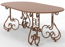 Casa Padrino tavolo da giardino Art Nouveau 200 x 100 x A. 73,5 cm - Vari Colori - Tavolo da giardino e patio ovale in ferro battuto - Mobili da giardino e patio in ferro battuto Art Nouveau