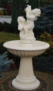 Jugendstil Springbrunnen Gartenbrunnen Weiß Art Nouveau Fountain Garden Fountain White