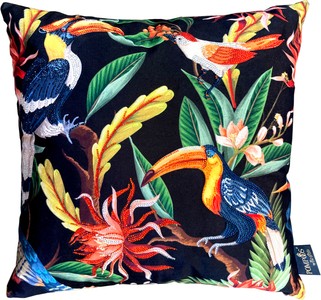 Cojín decorativo de diseño Harald Glööckler Jungle Pompöös de Casa Padrino con pedrería - Colección de arte - Cojín decorativo de diseño Harald Glööckler Jungle Pompöös de Casa Padrino con pedrería - Colección de arte -