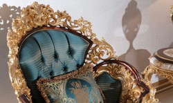Casa Padrino luxury baroque armchair blue / beige / brown / gold - Magnificent living room armchair with elegant pattern - Baroque living room furniture - Noble & Magnificent

