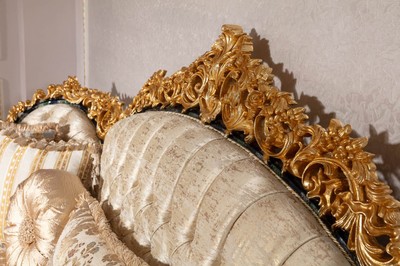 Casa Padrino ラグジュアリー　バロックレザー　バススツール　良品 Casa Padrino luxury baroque sofa gold / multicolored / blue / gold
