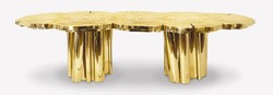 Casa Padrino luxury dining table gold 230 x 133 x H. 76 cm - Modern solid metal kitchen table - Luxury dining room furniture - Luxury Quality