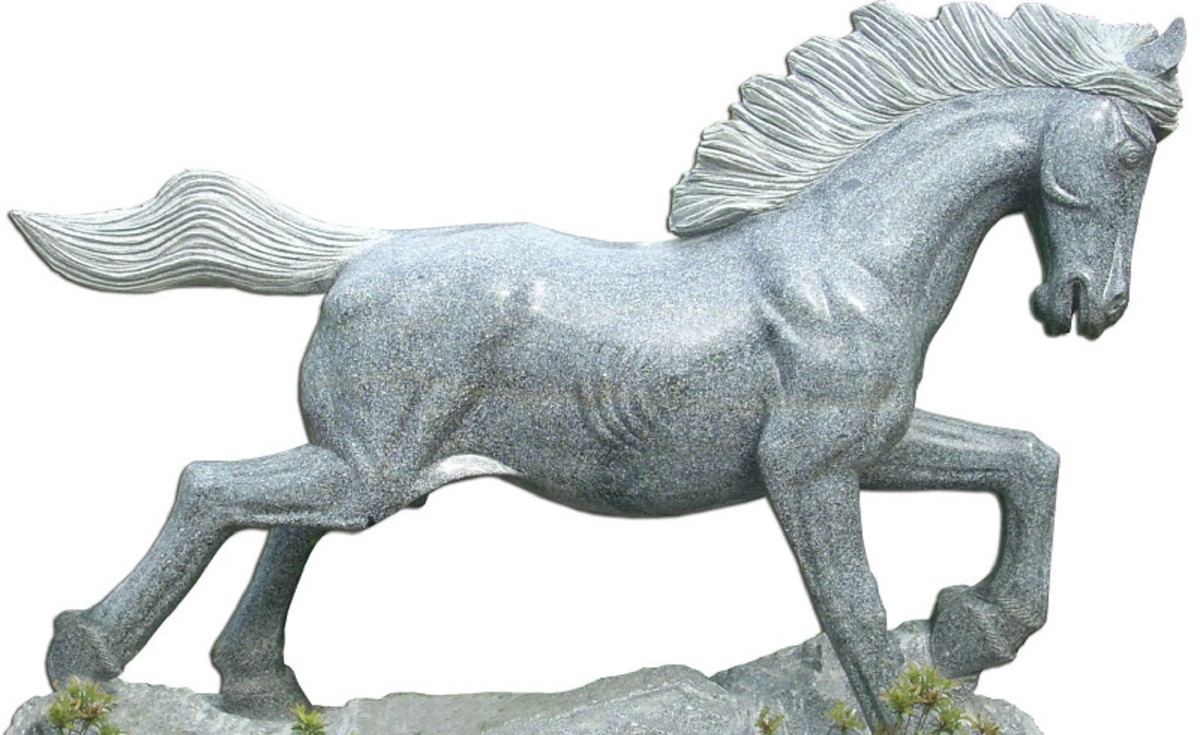 Casa Padrino luxury decorative stone sculpture horse gray 95 cm - Modern stone figure - Decorative figure - Animal figure - Decorative accessories - Luxury Collection Casa Padrino luxury decorative stone sculpture horse gray 95 cm - Modern stone figure - Decorative figure - Animal figure - Decorative accessories - Luxury Collection