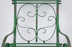 Casa Padrino Art Nouveau garden chair set of 6 antique green 64 x 66 x H. 114 cm - Handmade wrought iron chairs with armrests - Nostalgic garden & patio furniture