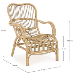 Casa Padrino fauteuil de jardin de luxe naturel 63 x 83 x H. 87 cm - Fauteuil de jardin et terrasse résistante aux intempéries - Meubles de Jardin et Terrasse - Collection de Luxe