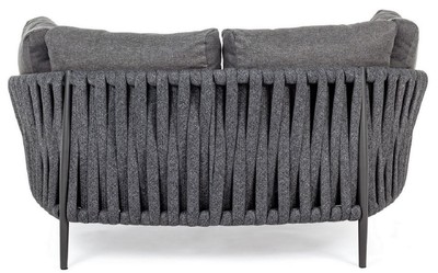 Casa Padrino Luxus Garten Liegesofa mit Kissen Anthrazit 165 x 146 x H. 86 cm - Wetterbeständiges Garten & Terrassen Sofa - Garten & Terrassen Möbel - Luxus Qualität