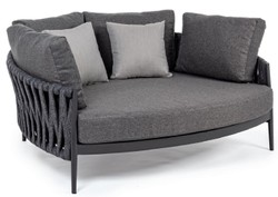 Casa Padrino sofá cama de jardín de lujo con cojines antracita 165 x 146 x A. 86 cm - Sofá de Jardín y Terraza Resistente a la Intemperie - Muebles de Jardín y Terraza - Calidad de Lujo