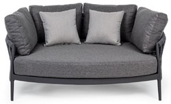 Casa Padrino sofá cama de jardín de lujo con cojines antracita 165 x 146 x A. 86 cm - Sofá de Jardín y Terraza Resistente a la Intemperie - Muebles de Jardín y Terraza - Calidad de Lujo