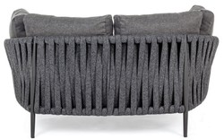 Casa Padrino sofá cama de jardín de lujo con cojines antracita 165 x 146 x A. 86 cm - Sofá de Jardín y Terraza Resistente a la Intemperie - Muebles de Jardín y Terraza - Calidad de Lujo