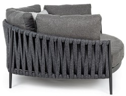 Casa Padrino sofá cama de jardín de lujo con cojines antracita 165 x 146 x A. 86 cm - Sofá de Jardín y Terraza Resistente a la Intemperie - Muebles de Jardín y Terraza - Calidad de Lujo