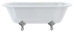 Freistehende Luxus Jugendstil Acryl Badewanne Weiß Silber Freestanding Luxury Art Nouveau Acrylic Bathtub White Silver