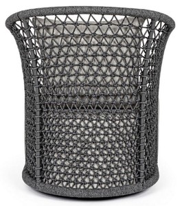 Casa Padrino Luxus Gartensessel mit Kissen Grau / Anthrazit 77 x 81 x H. 93 cm - Wetterbeständiger Garten & Terrassen Sessel - Garten & Terrassen Möbel - Luxus Qualität