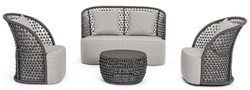 Luxus Designer Garten Terrassen Sessel Grau Anthrazit Luxury Designer Garden Patio Armchair Gray Anthracite