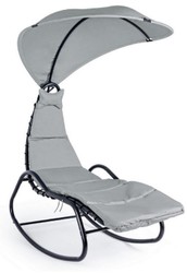 Casa Padrino lettino a dondolo di lusso grigio / antracite 80 x 160 x A. 195 cm - Lettino da giardino resistente alle intemperie con tetto apribile - Mobili da giardino e patio di lusso