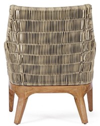 Luxus Garten Terrassen Sessel Grau Naturfarben Braun Luxury Garden Patio Armchair Gray Natural Brown