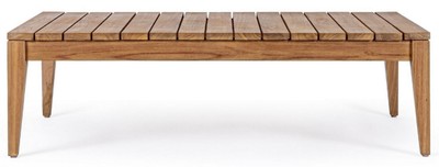 Casa Padrino Luxus Teakholz Gartentisch Braun 120 x 70 x H. 35 cm - Wetterbeständiger Garten & Terrassen Massivholz Tisch - Moderne Teakholz Garten & Terrassen Möbel - Luxus Kollektion