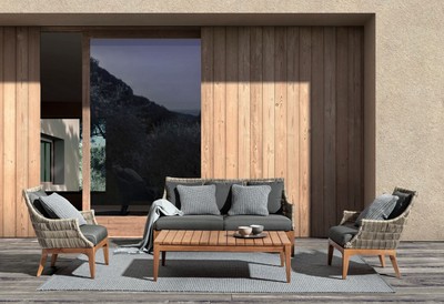 Casa Padrino Luxus Teakholz Gartentisch Braun 120 x 70 x H. 35 cm - Wetterbeständiger Garten & Terrassen Massivholz Tisch - Moderne Teakholz Garten & Terrassen Möbel - Luxus Kollektion