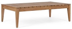 Casa Padrino table de jardin de luxe en teck marron 120 x 70 x H. 35 cm - Table de jardin et terrasse en bois massif résistant aux intempéries - Mobilier de jardin et terrasse moderne en teck