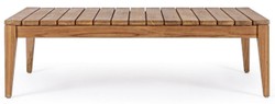 Casa Padrino table de jardin de luxe en teck marron 120 x 70 x H. 35 cm - Table de jardin et terrasse en bois massif résistant aux intempéries - Mobilier de jardin et terrasse moderne en teck