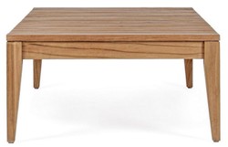 Casa Padrino table de jardin de luxe en teck marron 120 x 70 x H. 35 cm - Table de jardin et terrasse en bois massif résistant aux intempéries - Mobilier de jardin et terrasse moderne en teck