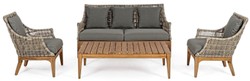 Casa Padrino table de jardin de luxe en teck marron 120 x 70 x H. 35 cm - Table de jardin et terrasse en bois massif résistant aux intempéries - Mobilier de jardin et terrasse moderne en teck