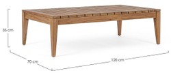Casa Padrino table de jardin de luxe en teck marron 120 x 70 x H. 35 cm - Table de jardin et terrasse en bois massif résistant aux intempéries - Mobilier de jardin et terrasse moderne en teck