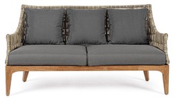 Luxus Outdoor Garten Terrassen Sofa Grau Naturfarben Braun Luxury Outdoor Garden Patio Sofa Gray Natural Brown